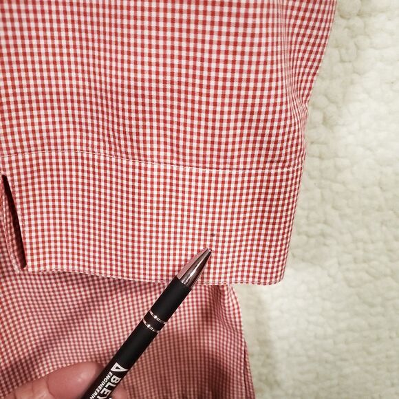 Liz Claiborne Liz Sport Button Up Shirt Top Red Check No-Iron 100% Cotton Size M - Picture 8 of 15